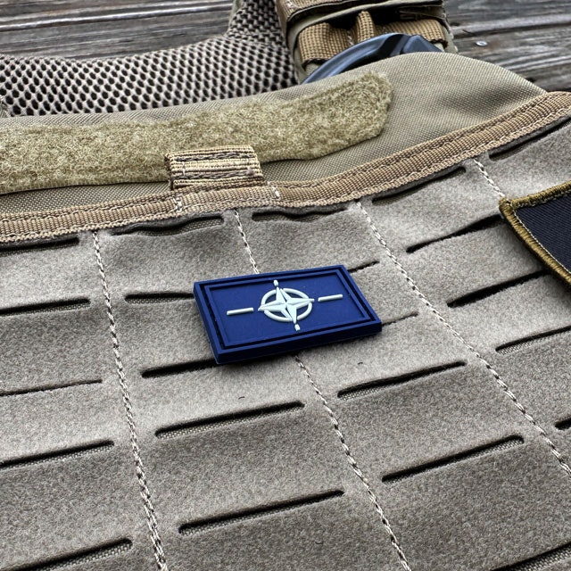 The NATO Flag PVC Hook Patch Small from TAC-UP GEAR