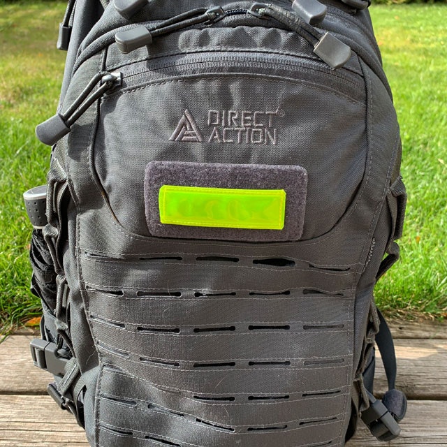 A mounted Reflective Hook Patch Yellow