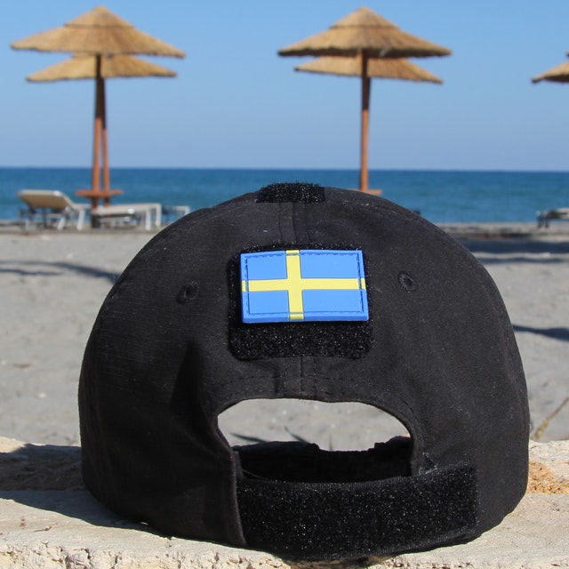 Cap mounted Sweden Flag PVC Arm Patch.