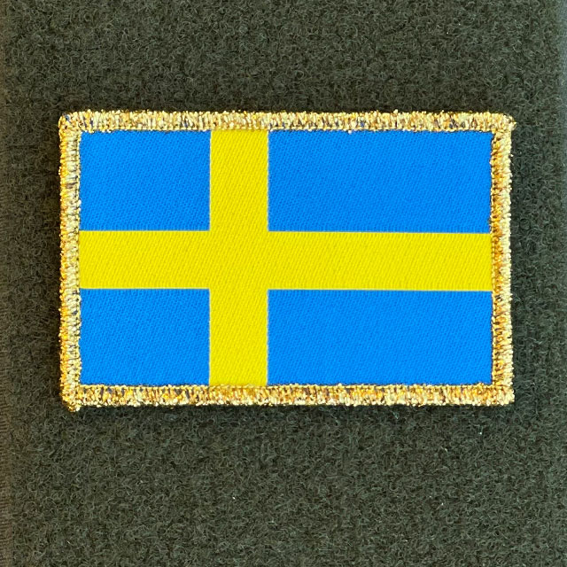 Sweden Flag Gold from TAC-UP GEAR seen full front