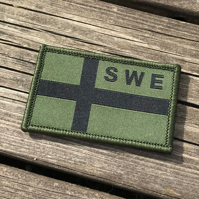 Product picture of a Sweden Flag OPS Nylon Green/Black Patch.