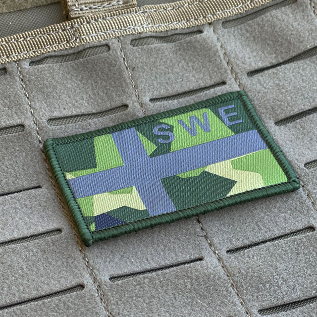 Sweden Flag OPS M90 Patch from TAC-UP GEAR on a 5.11 plate carrier