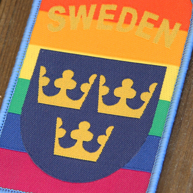 Closer view of the Sweden Hook Patch Rainbow Patch.