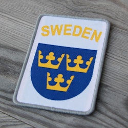 Sweden Flag Patch W/ VELCRO® Brand Fastener Gray & Black Tactical