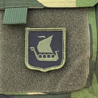 Viking ship Shield Hook Green and Black Patch