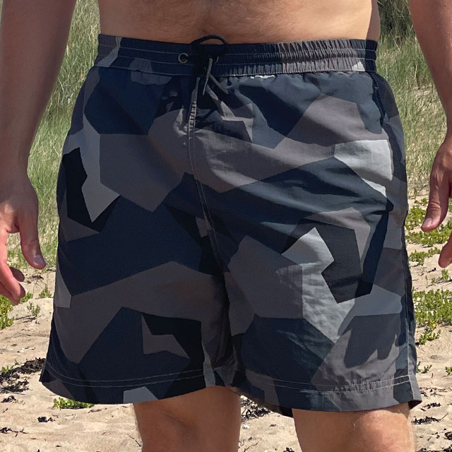 POSEIDON Swim Shorts M90 Grey seen from the front on model