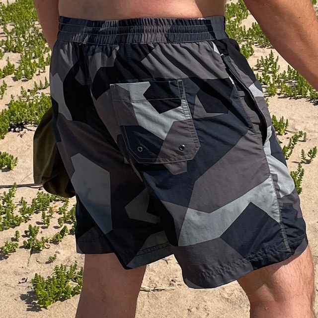 POSEIDON Swim Shorts M90 Grey on model seen slightly from the back