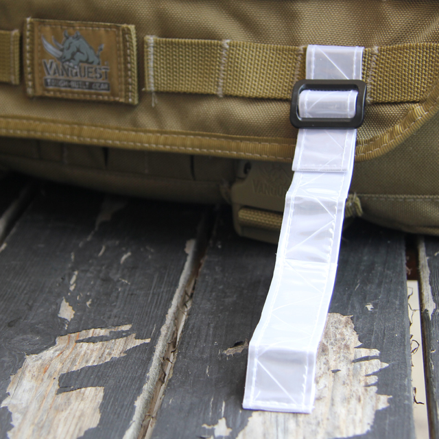 Reflective Stripe attached to a bag.