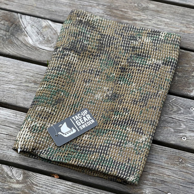 Seen from a slight angle a Scrim Net Scarf MARPAT from TAC-UP GEAR
