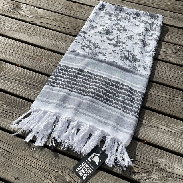 A folded Shemagh Digital White/Grey from TAC-UP GEAR
