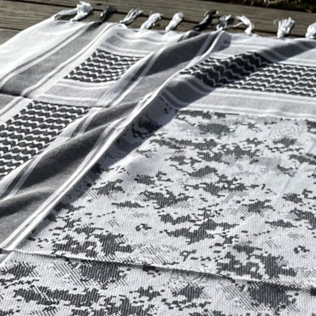 A closer look at a Shemagh Digital White/Grey from TAC-UP GEAR