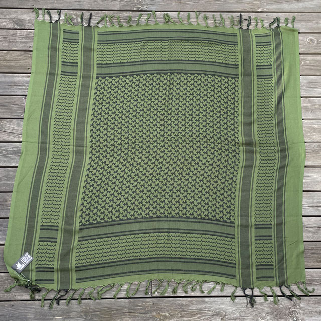 Unfolded Shemagh Green/Black from TAC-UP GEAR