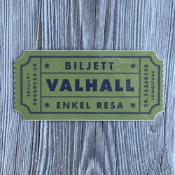 Sticker Biljett Valhall Militärgrön