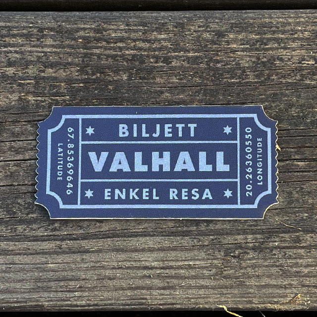 Sticker Biljett Valhall Svart/Grå