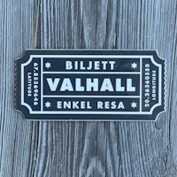 Sticker Biljett Valhall Svart/Vit