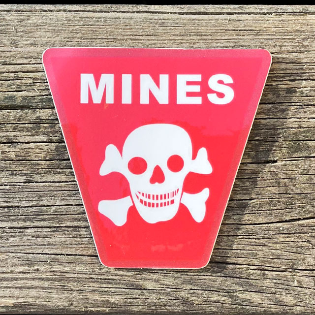 Sticker Mines Large seen from the front