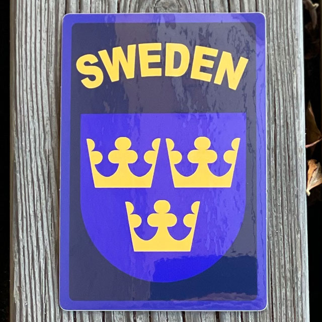 Sticker Sweden Navy Blue showing its glossy surface