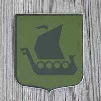 Sticker Viking Ship Green Black