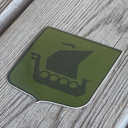 Sticker Viking Ship Green Black