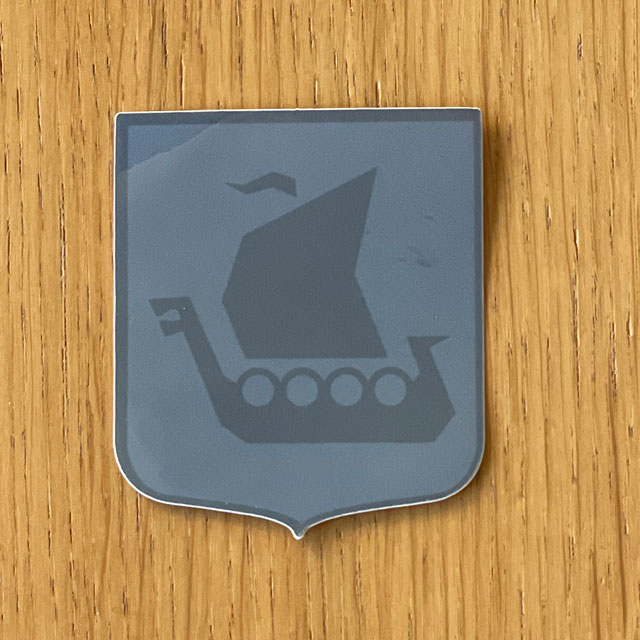 Sticker Viking Ship Grey seen from the front