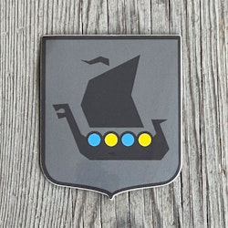 Sticker Viking Ship Grey Blue Yellow