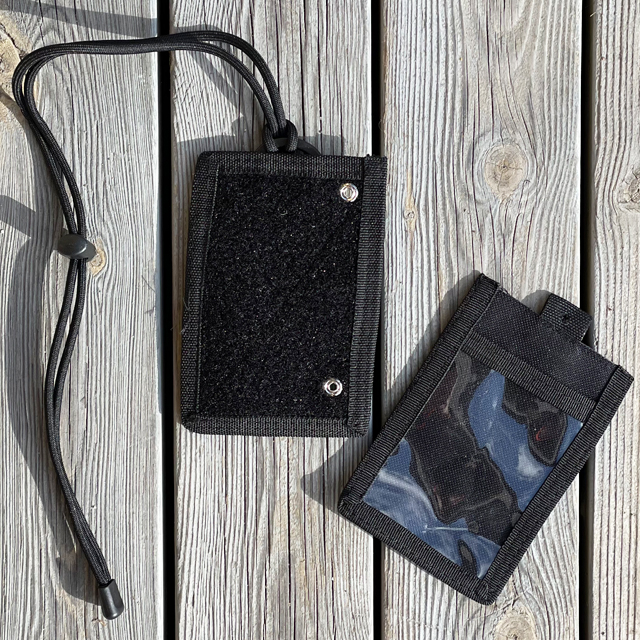 Separated front on a Tactical Neck ID Card Holder Black from TAC-UP GEAR
