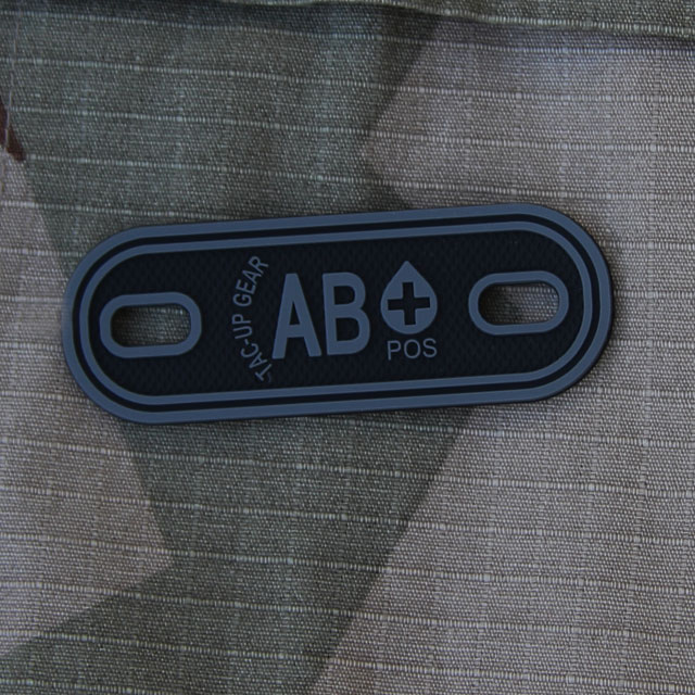 AB+ Bloodtype Tag Black PVC.