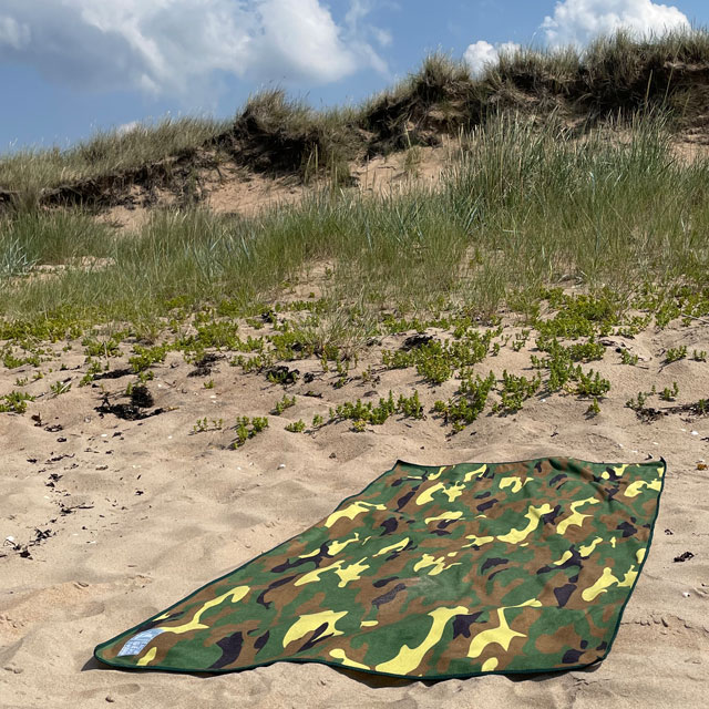 Towel Camouflage from TAC-UP GEAR on the beach sand