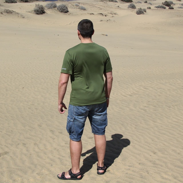 Full body and back view of a Training T-Shirt Green.