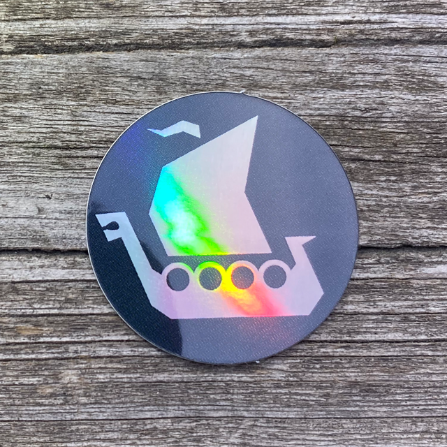 TUG Vikingship Logo Sticker shows prisma like colors