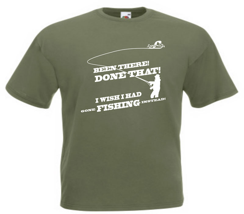 T-shirt med flugfisketryck