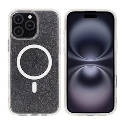 iPhone 16 Pro Max Rv Skal TPU med MagSafe - Glitter Vit