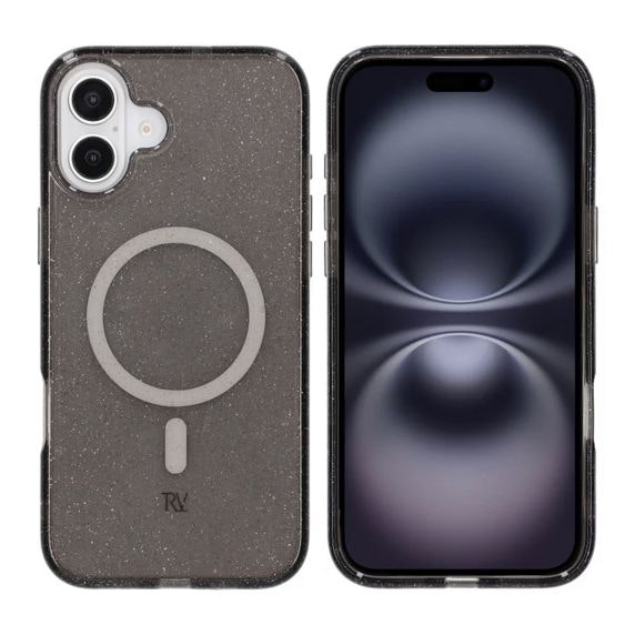 iPhone 16 Plus Rv Skal TPU MagSafe - Glitter Svart