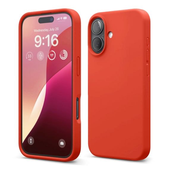 iPhone 16 Mobilskal Silikon Rv - Röd