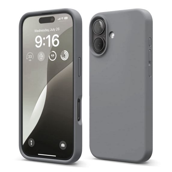 iPhone 16 Mobilskal Silikon Rv - Grå