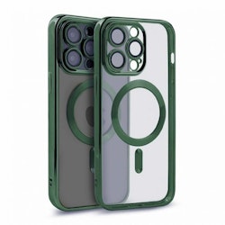 Lyxigt Mobilskal med MagSafe för iPhone 14 Pro Max - Militärgrön