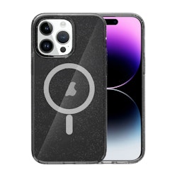 iPhone 14 Pro Glitter Magsafe Mobilskal - Svart