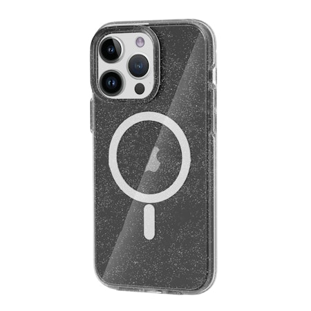 iPhone 14 Pro Glitter Magsafe Mobilskal - Svart