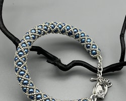 Armband filled tubular netting Blå/silver