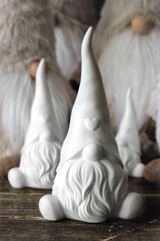 TOMTE HEARTLY SANTA VIT KERAMIK