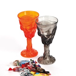 Vinglas döskalle i plast