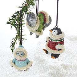 Pingvin, sjölejon, säl med snöre 7cm 3 pack