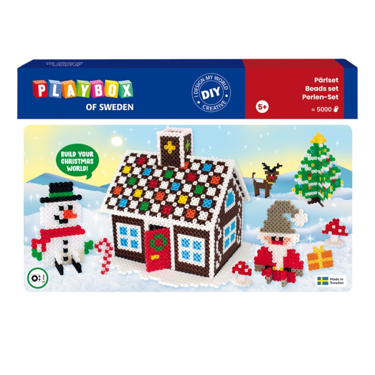Rörpärlset pepparkakshus