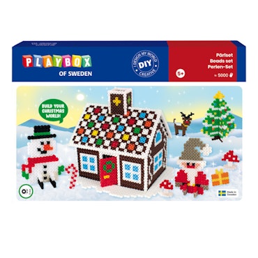 Rörpärlset pepparkakshus