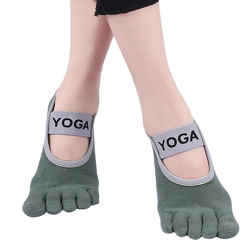 Liukastumista estävät varvassukat YOGA, VIHREÄ