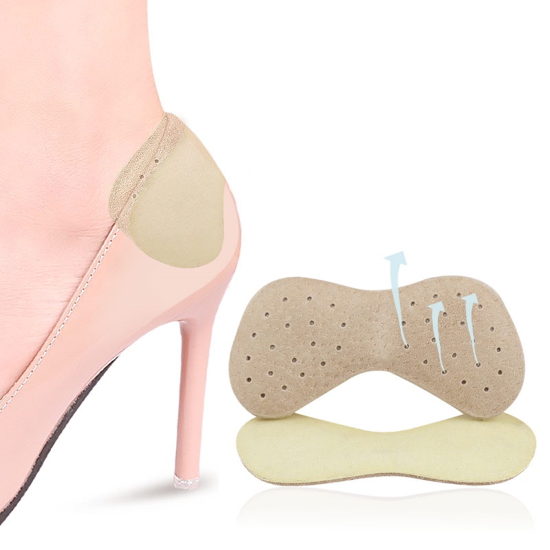 Kantapään insertit, siiven muotoinen, kantapäänsuoja, nahka, beige 1 pari