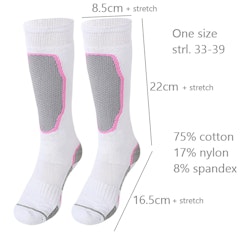 Sukat, lämpimät, NAISTEN KOKO, VALKOINEN/PINKKI