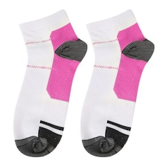 Nilkkasukat, nilkka- ja nilkkatuki, kompressiosukat, VALKOINEN-PINKKI