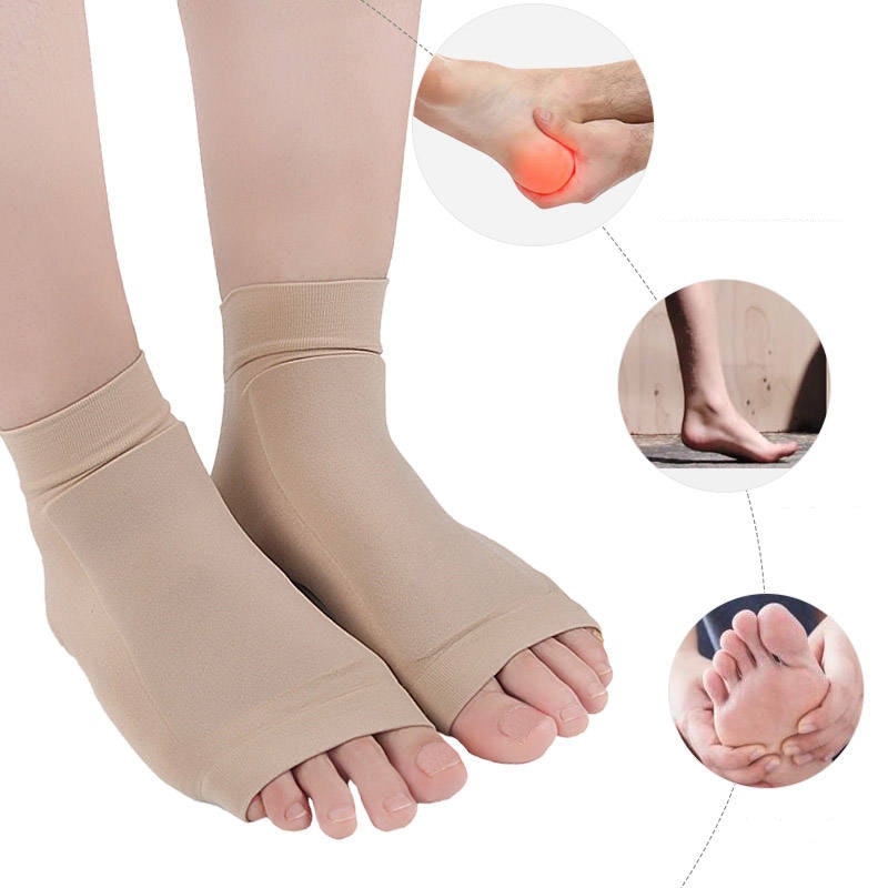 Pehmeät sukat, geelisuojaus kantapäässä ja jalkaterän yläosassa, BEIGE
