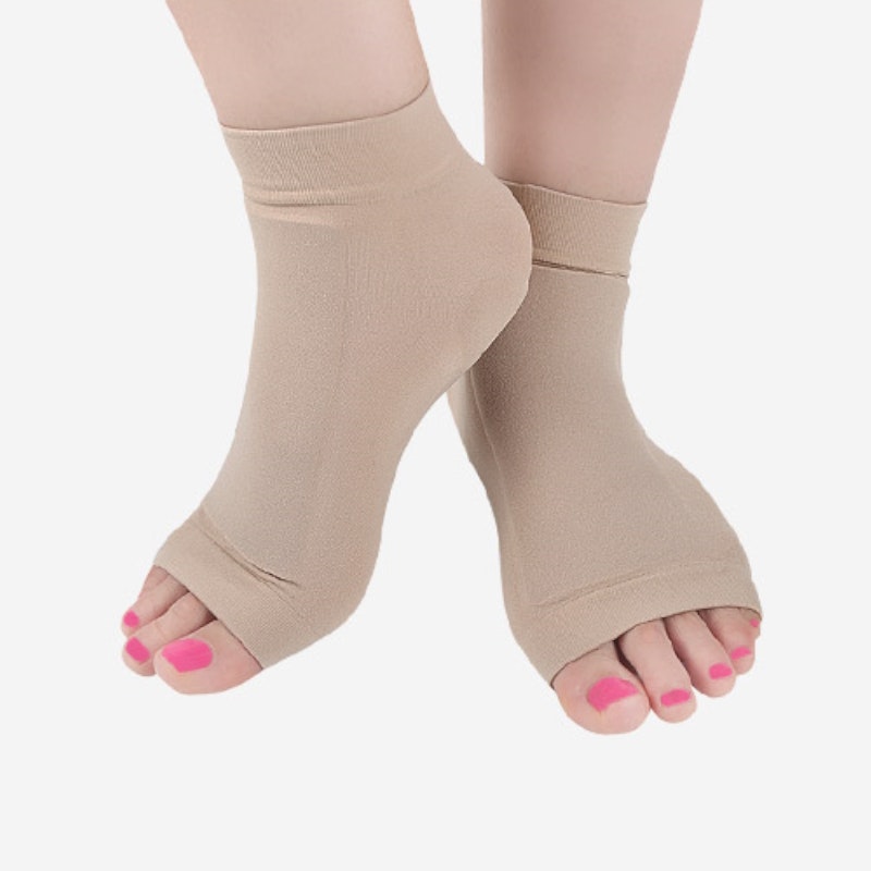 Pehmeät sukat, geelisuojaus kantapäässä ja jalkaterän yläosassa, BEIGE